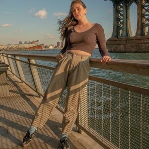 BIG BUD PRESS XS Khaki Grey Organic Trousers